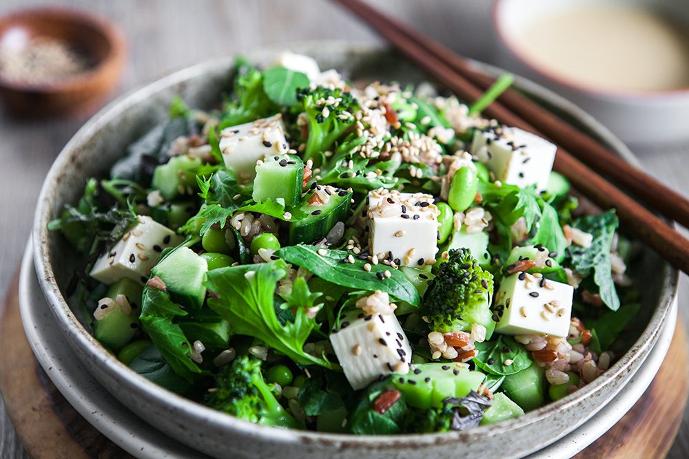 Japanese Style Tofu Salad with Miso-sesame Dressing. Vegan, GF Recipe ...